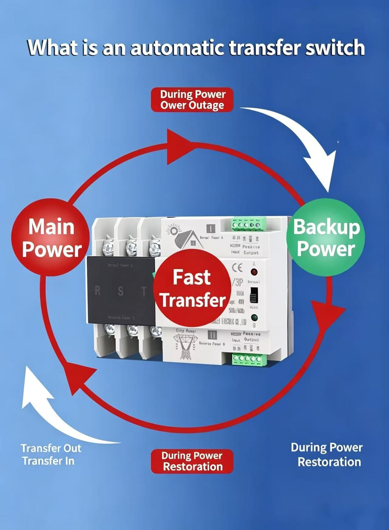 2P Din Rail ATS for PV and inverter Dual Power Automatic Transfer ...