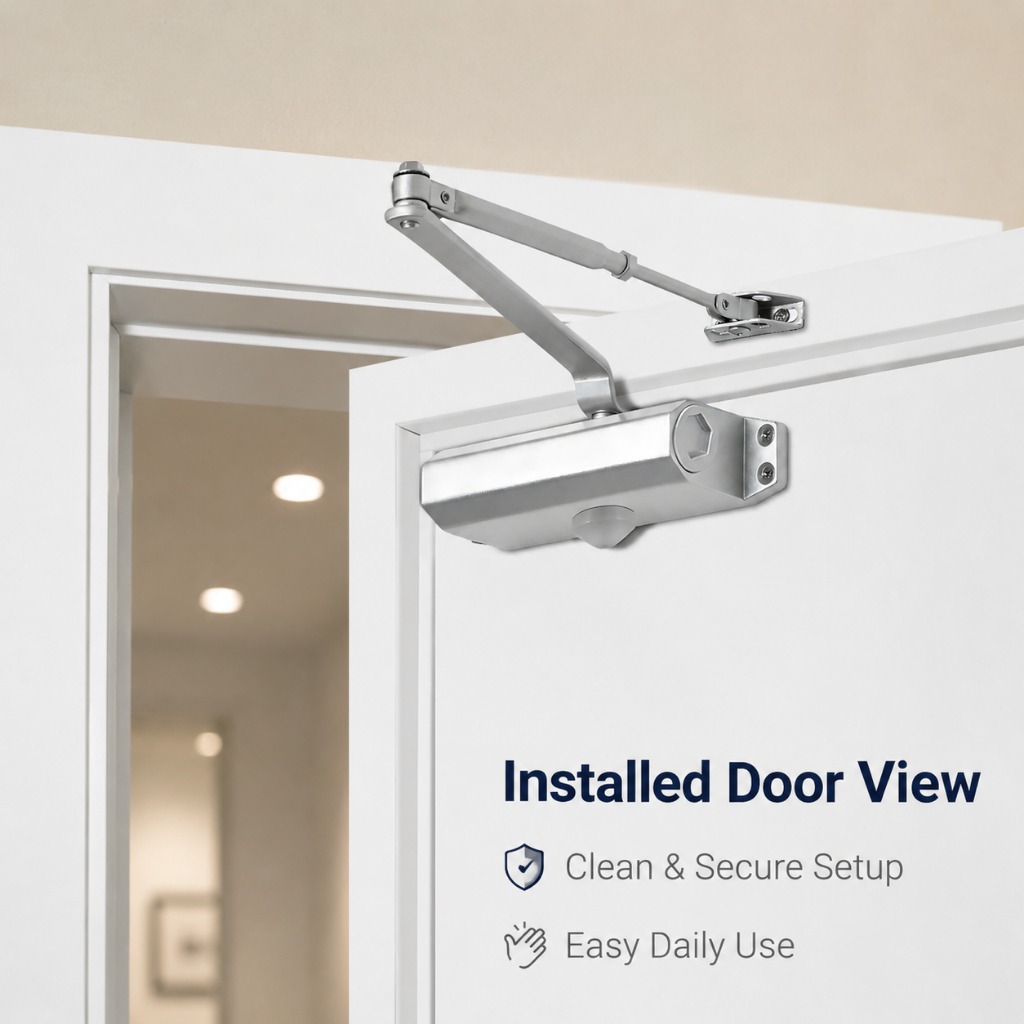 Automatic door closing device stainless metal buffer door closer silent ...