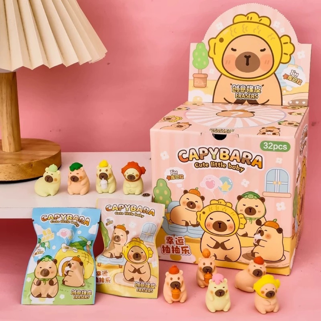 Sanrio Pokemon Blind Box Doll Eraser Cartoon Cute Capybara Kuromi ...