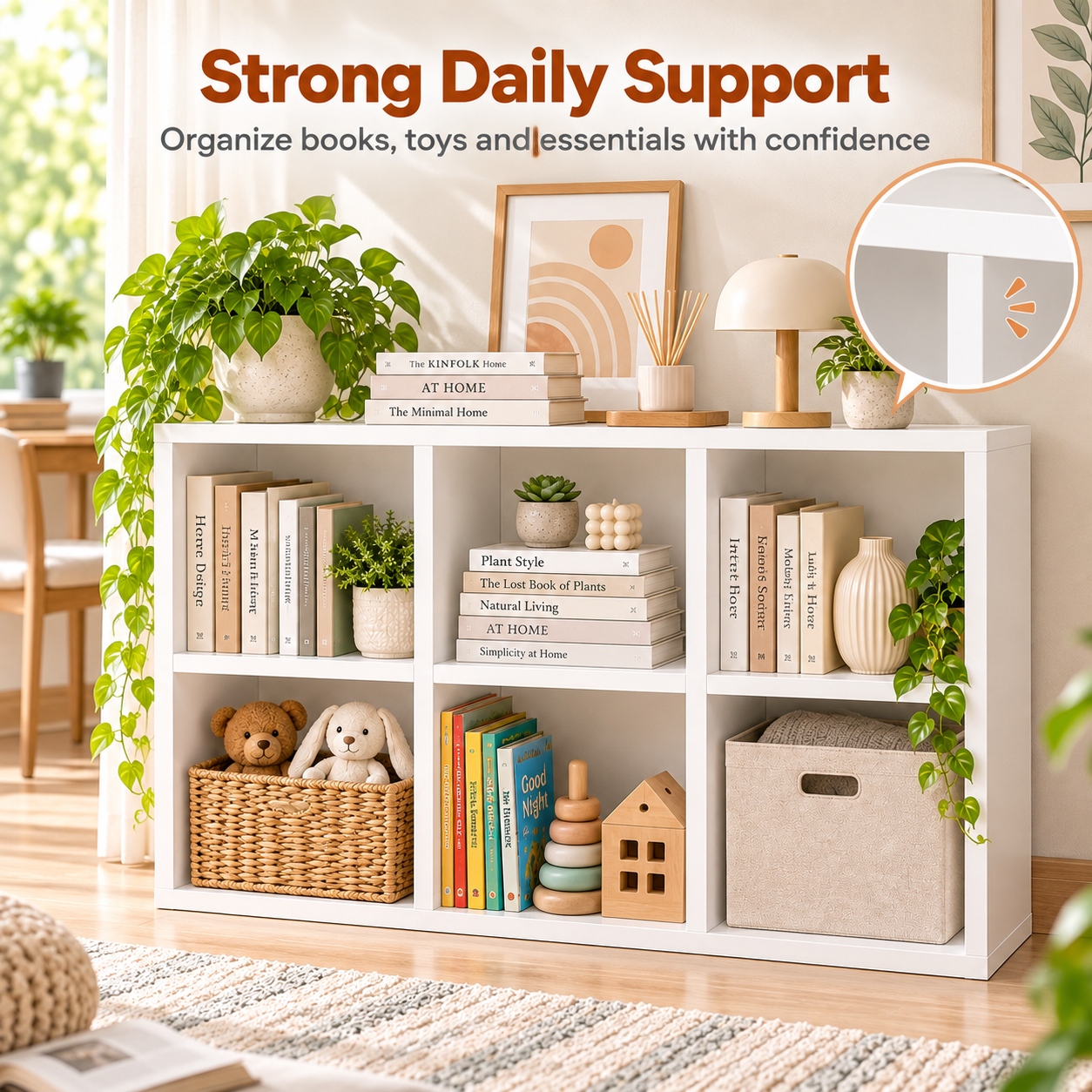 Bookshelf Toy Organizer Wooden Storage Cabinet Space Saving Storage ...