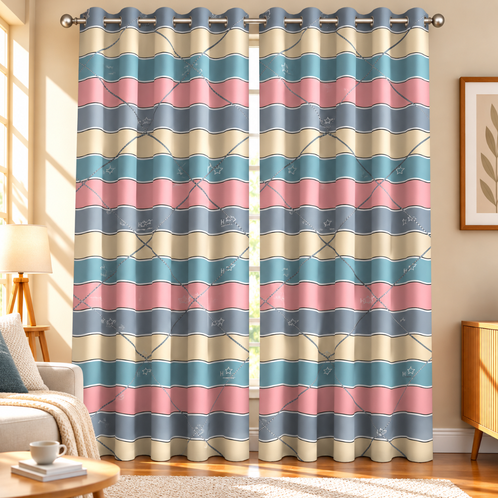 6.8ft Semi Blackout Detachable 8-Ring Curtains for window and Door ...