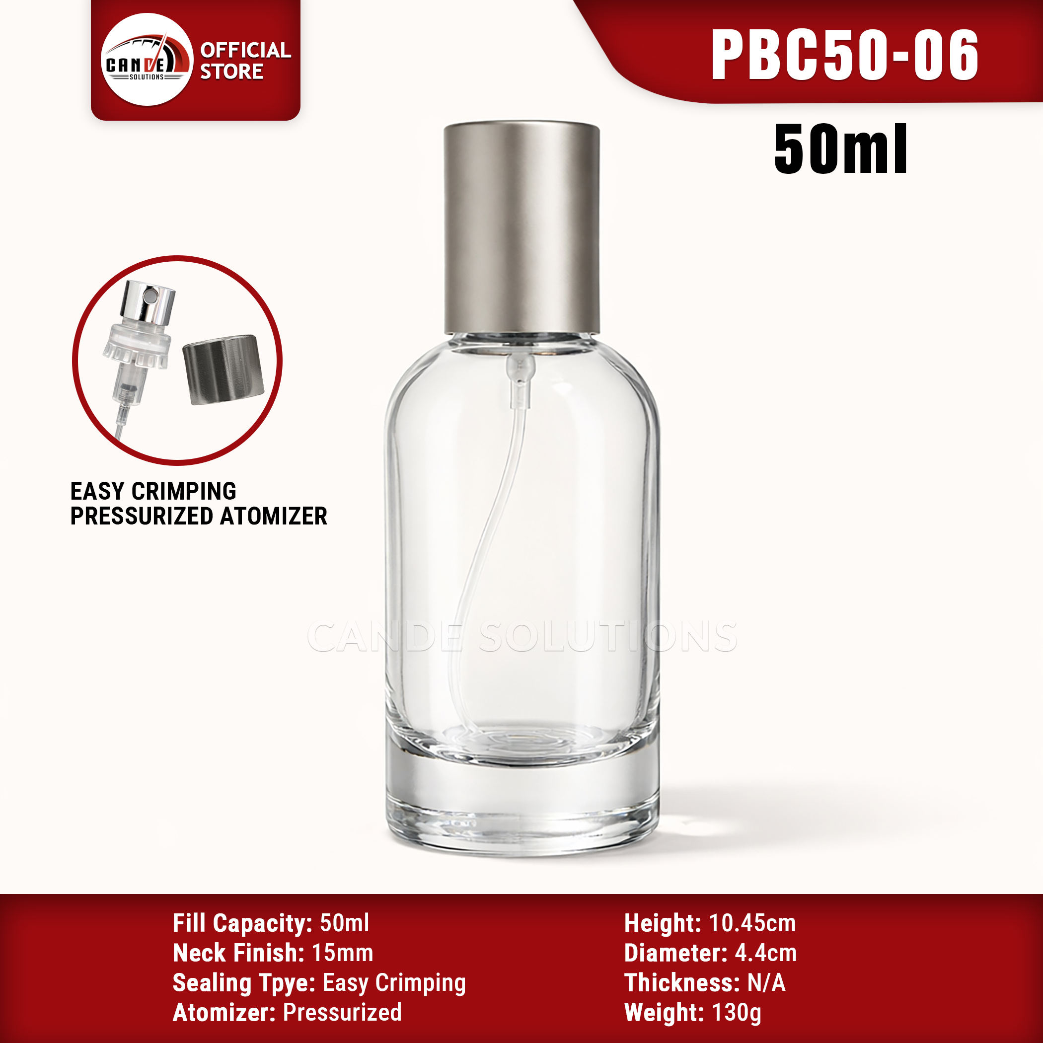 30ml, 50ml Le Laboo Easy Crimping Glass Elegant Empty Perfume Bottle ...
