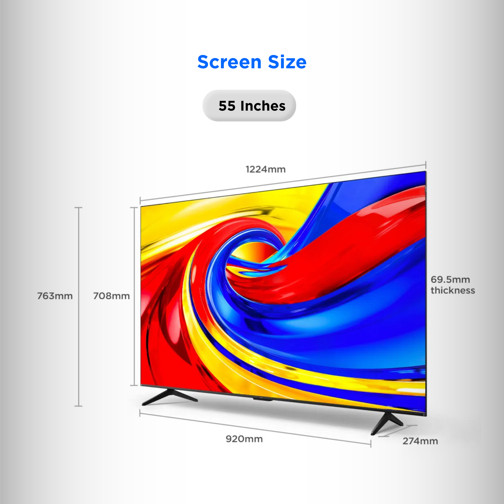 【NEW】TCL P7L QLED 4K Smart TV 43 50 55 65 75 85 Inch Slim Google TV ...