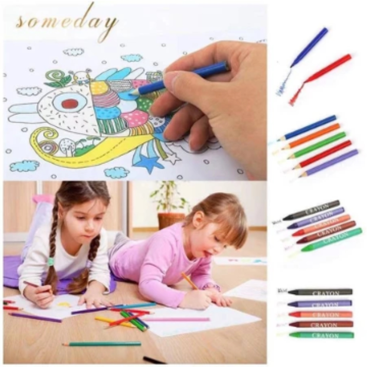 168/208 PcsKids Super Mega Art Coloring Set Crayons Oil Pastels Color ...