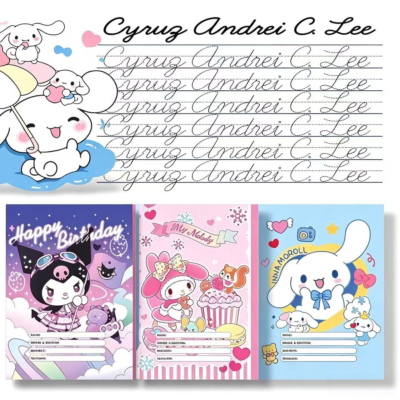 10pcs/Pack Kuromi pattern design Composition notebook and Writing ...