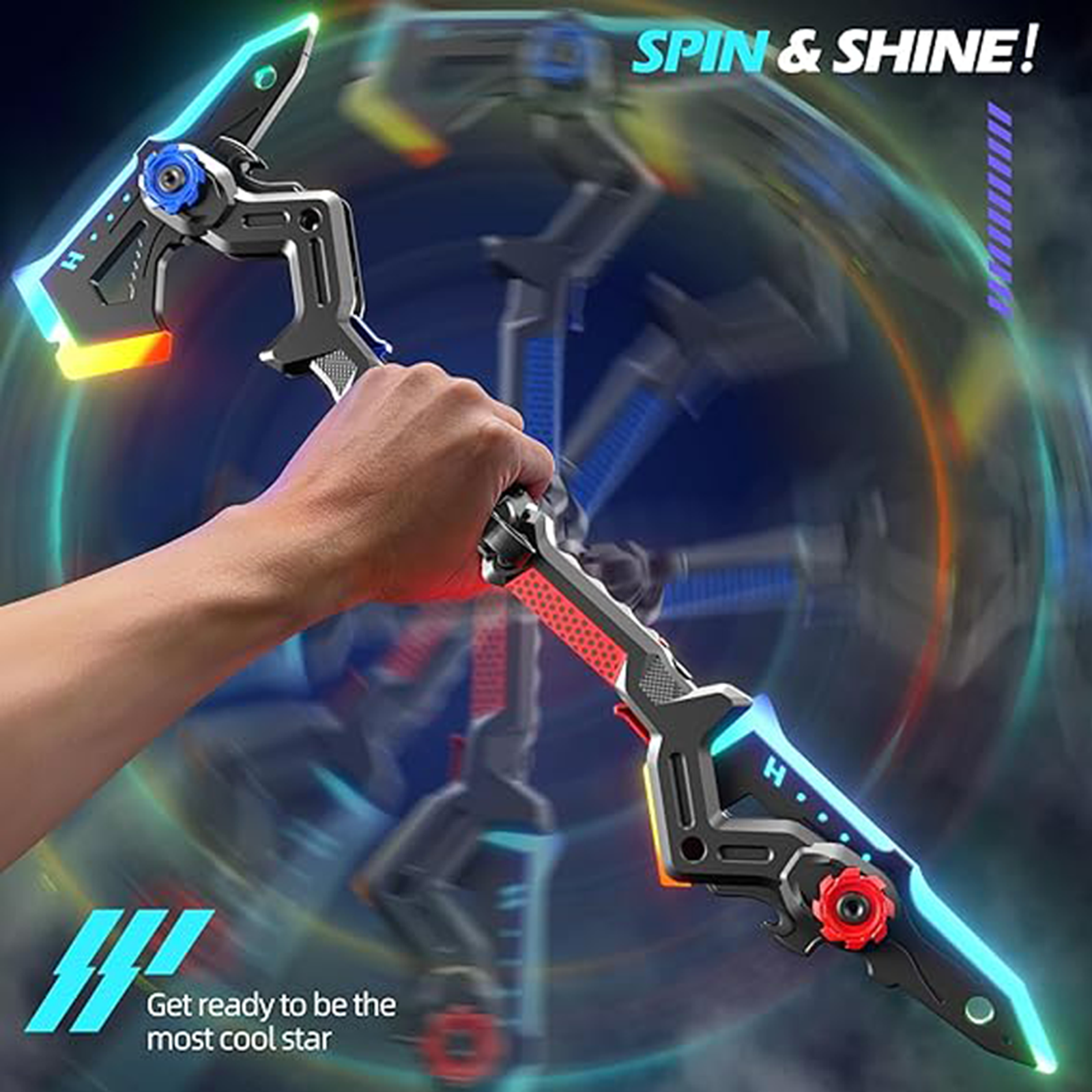 2-in-1 Luminous Sword Axe Toy With LED Flowing Lights & Fog Effect ...