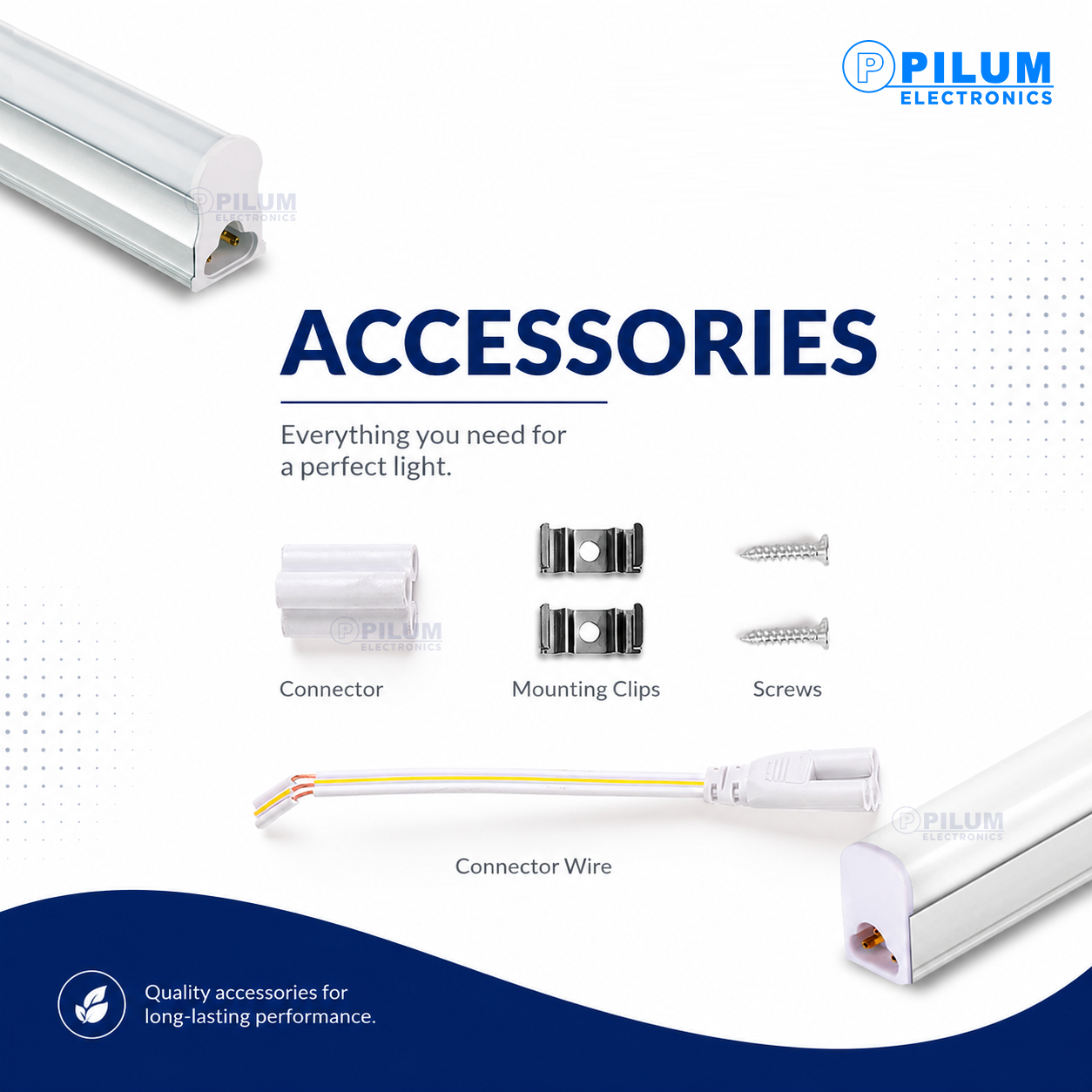 Pilum T5 Integrated LED Tube Light Aluminum Base Plastic Diffuser 5W ...