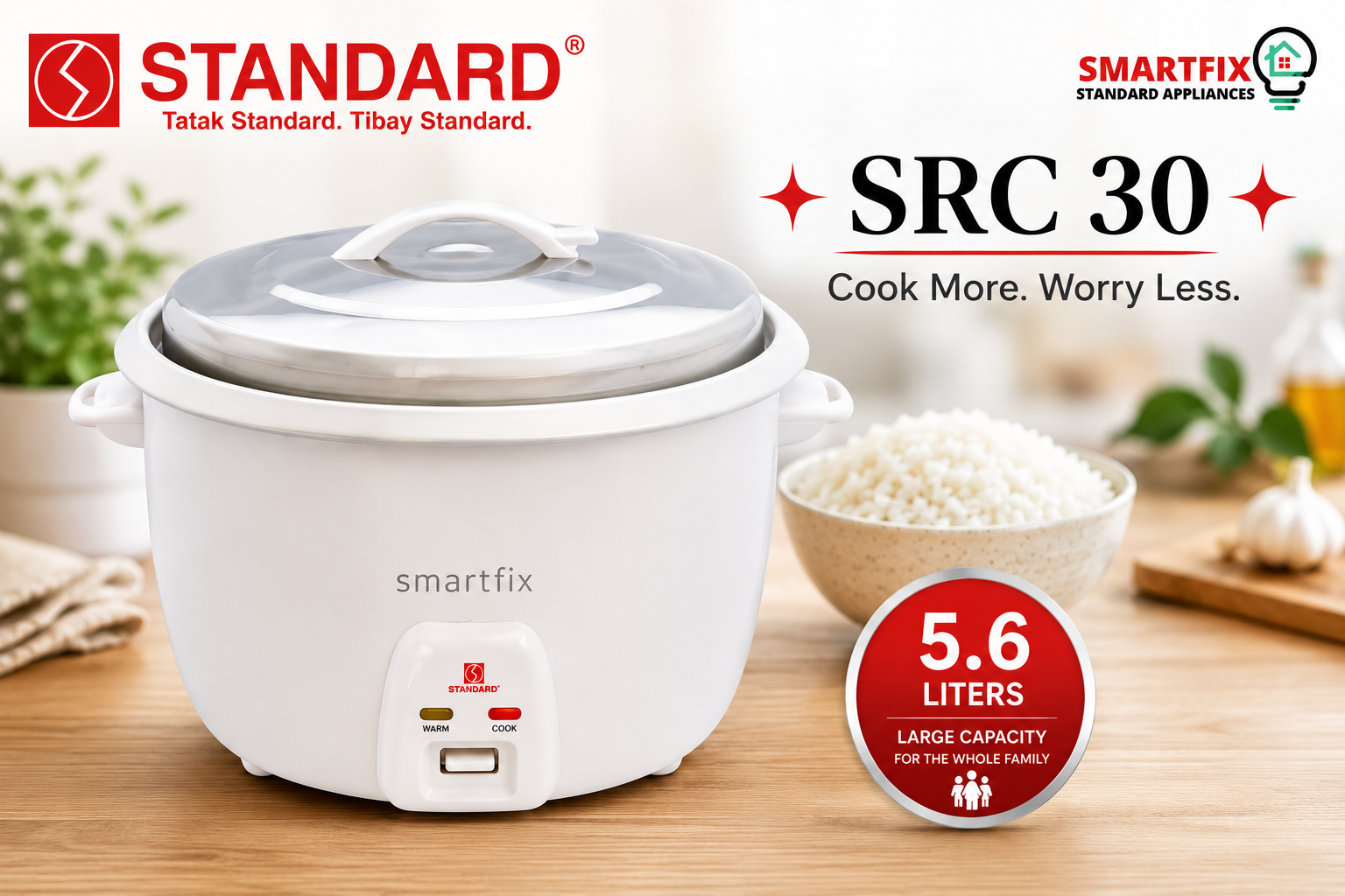 Standard Rice Cooker 5.6L SRC 30 for 30 persons with FREE rice ladle ...