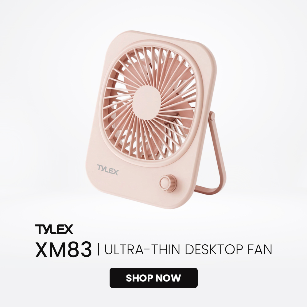 TYLEX XM83 Ultrathin Desktop Fan 2000mAh Battery 100 Gear Wind Speed ...