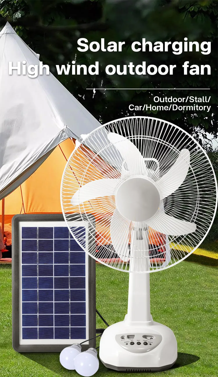 Solar Electric Fan With Panel 20Inch Stand Fan Chargeable,Usable ...