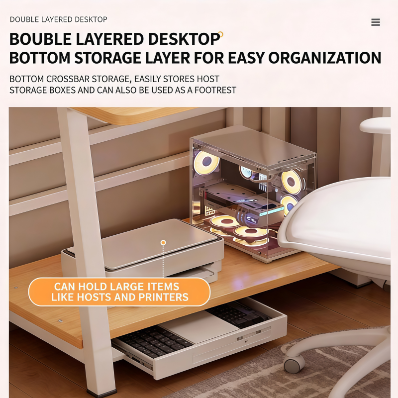 Advanced home computer desk desktop Movable Office Study Table Simple ...