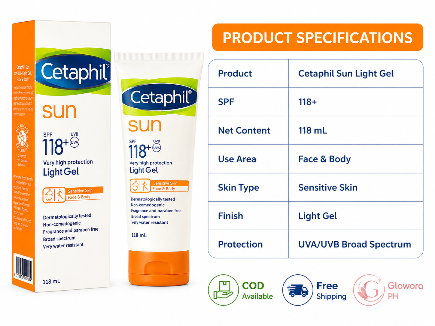 Sunblock SPF 118+ Light Gel (Face & Body) 118ml/SUNSCREEN PROTECTION ...