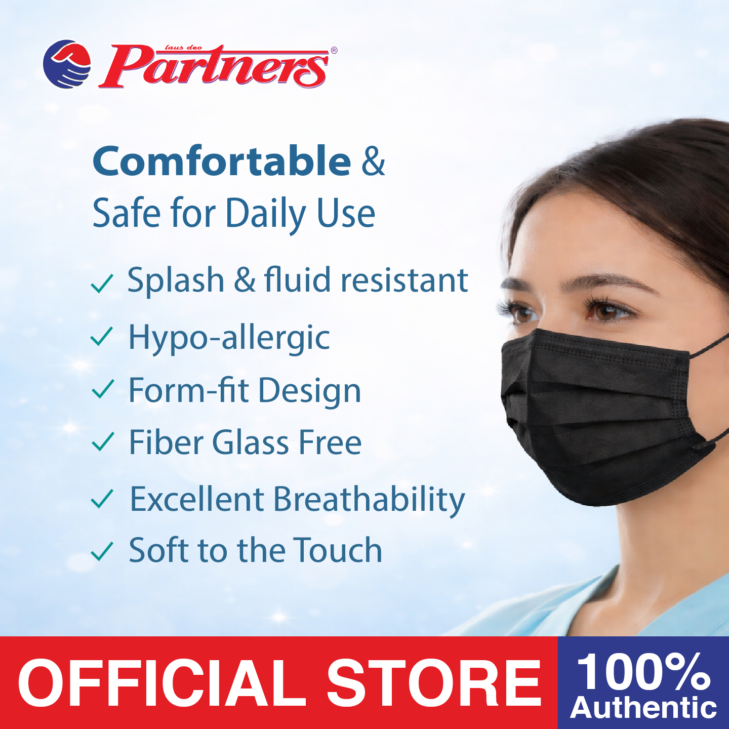 Partners Type II-R Surgical Grade Face Mask Earloop 3ply Disposable - 1 ...
