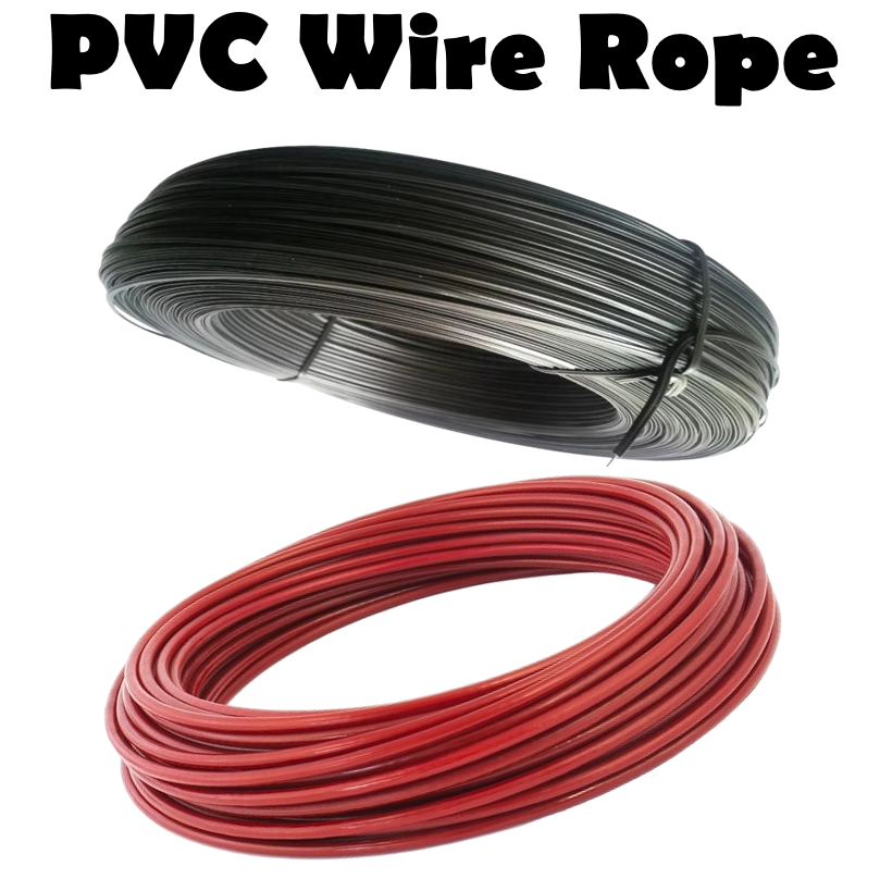 PVC Coated Wire Rope 8mm 10-50 Meters Galvanized Core Plastic Coated ...