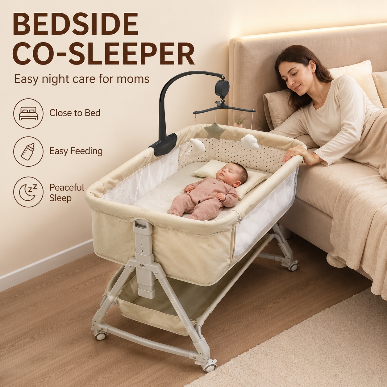 Available Crib For Baby Bassinet Liftable Baby Bed With Mosquito Net ...