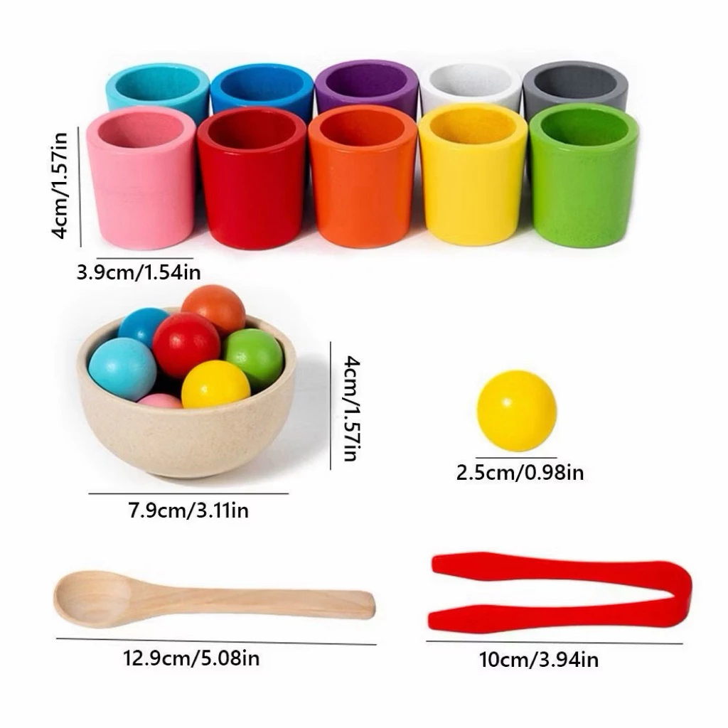 Color Cups Matching Game, Sorting Excercise Color Matching Montessori ...