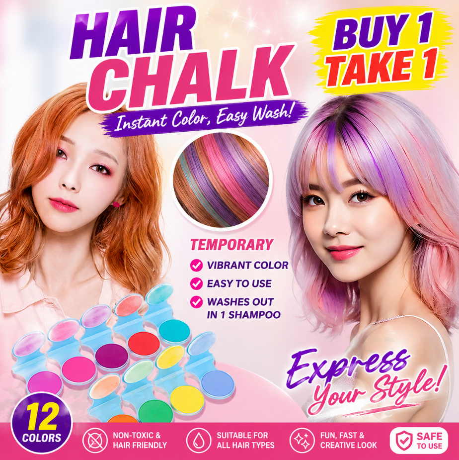 Washable Hair Chalk Temporary Hair Color Powder Instant Hair Dye for ...