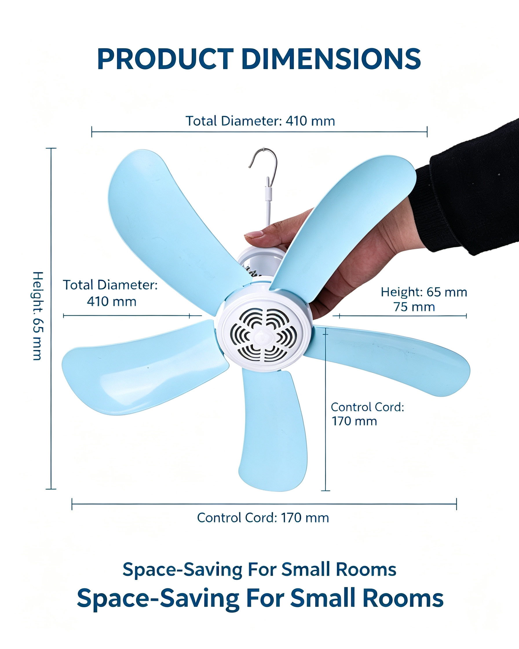 Wall Mounted Oscillating Fan Remote 6 Speed Timer Low Noise Strong ...