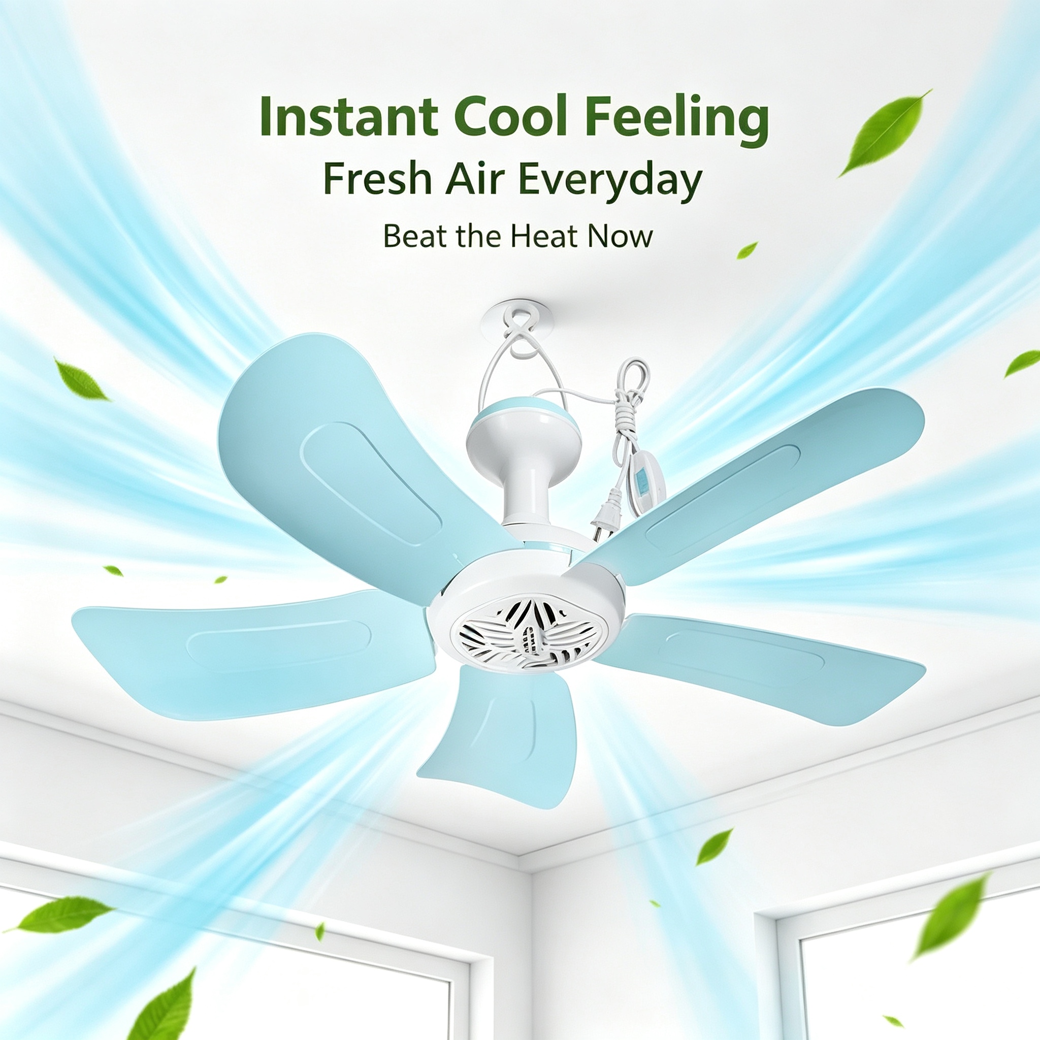 Wall Mounted Oscillating Fan Remote 6 Speed Timer Low Noise Strong ...