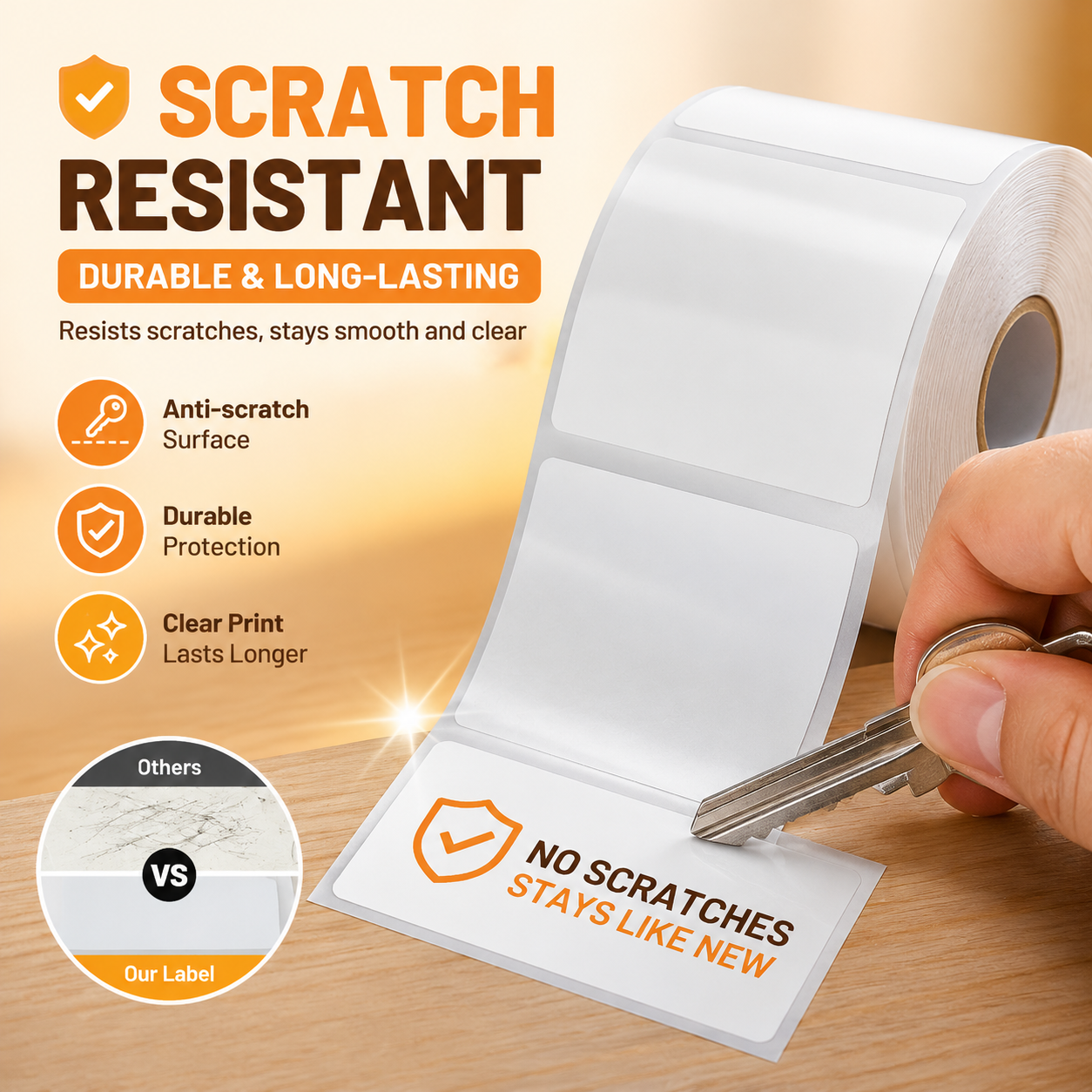 Waterproof Synthetic Thermal Label Stickers Removable Thermal Label ...