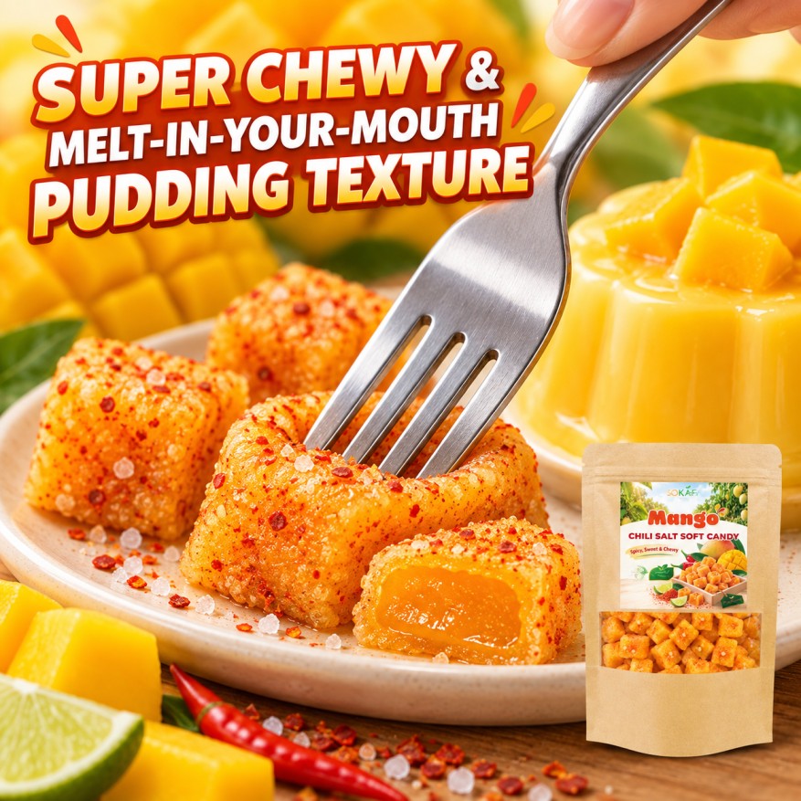 Mango Pudding Chili Salt Soft Candy 100g/250g - Addictive Sweet, Sour ...