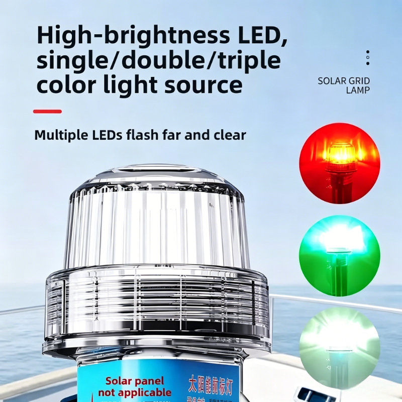 Solar Marine Warning Light Flashing | Boat Navigation Signal Lamp ...