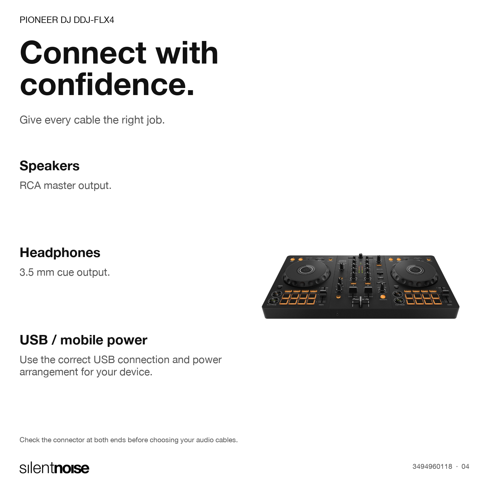 Pioneer DJ DDJ-FLX4 Two-Channel DJ Controller for rekordbox & Serato DJ ...