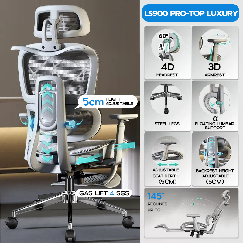 Xpanse Gray Ergonomic Chair Office & Computer ChairGaming Chair Heavy ...