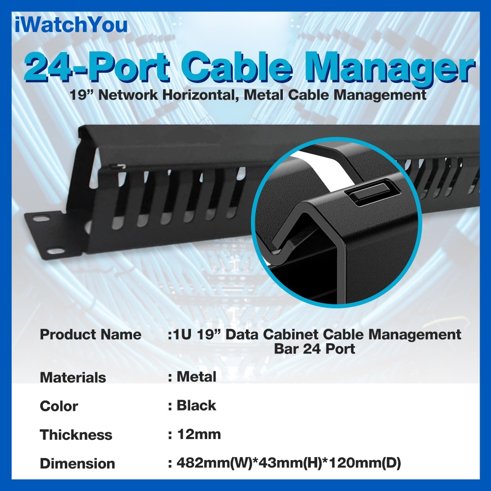 24port Cable Manager [for DVR Rack/Network Cabinet], Arrangement of ...