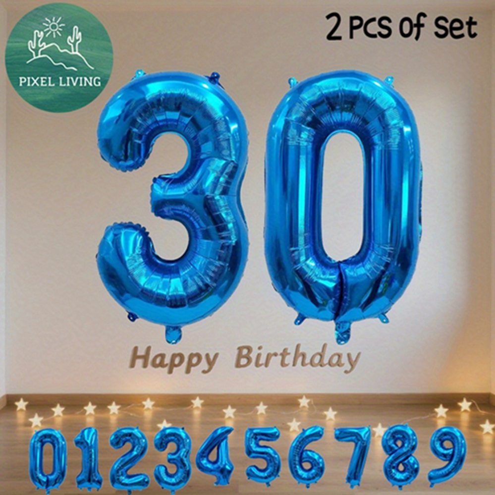 32 Inch Blue Number Balloon Birthday Balloon for Birthday Party ...