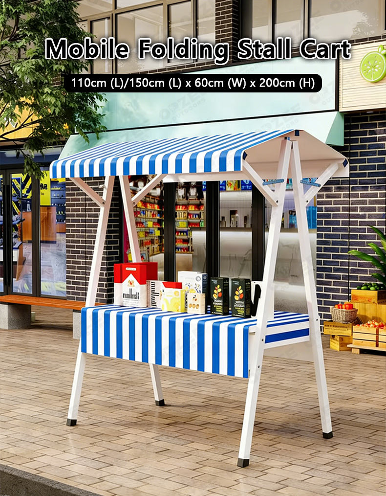 Adjustable Mobile folding stall cart promotion display stand night ...