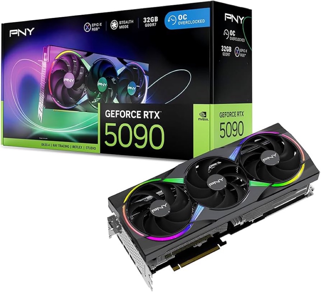 PNY NVIDIA GeForce RTX™ 5090 Epic-X™ ARGB OC Triple Fan, Graphics Card ...
