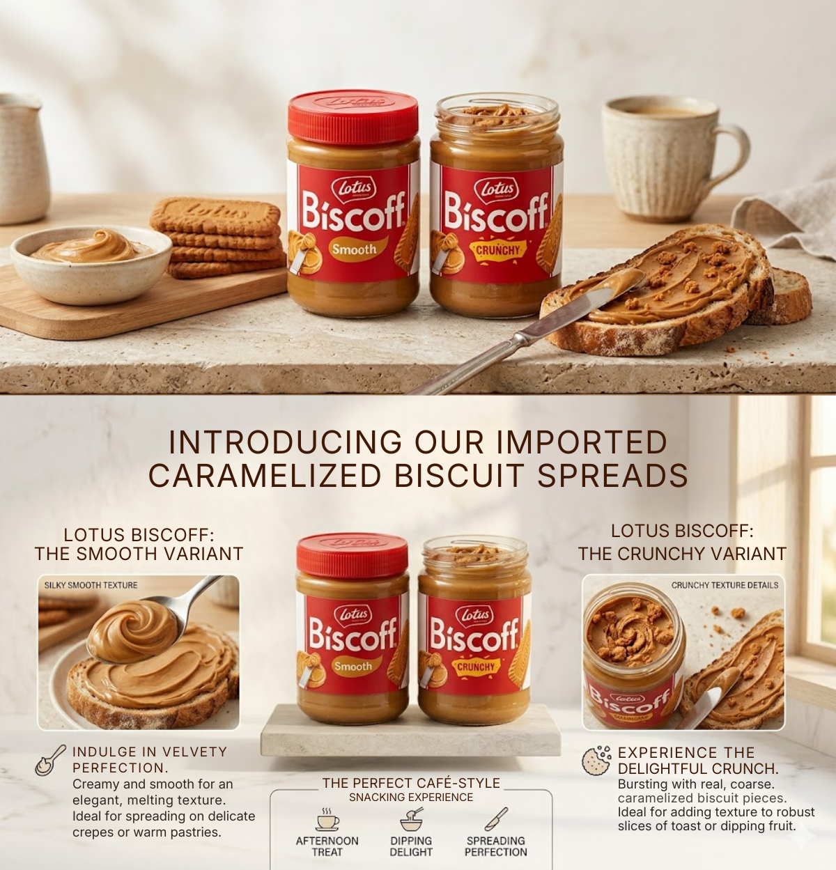 Lotus Biscoff Cookie Butter Spread | Smooth 400g or Crunchy 380g ...