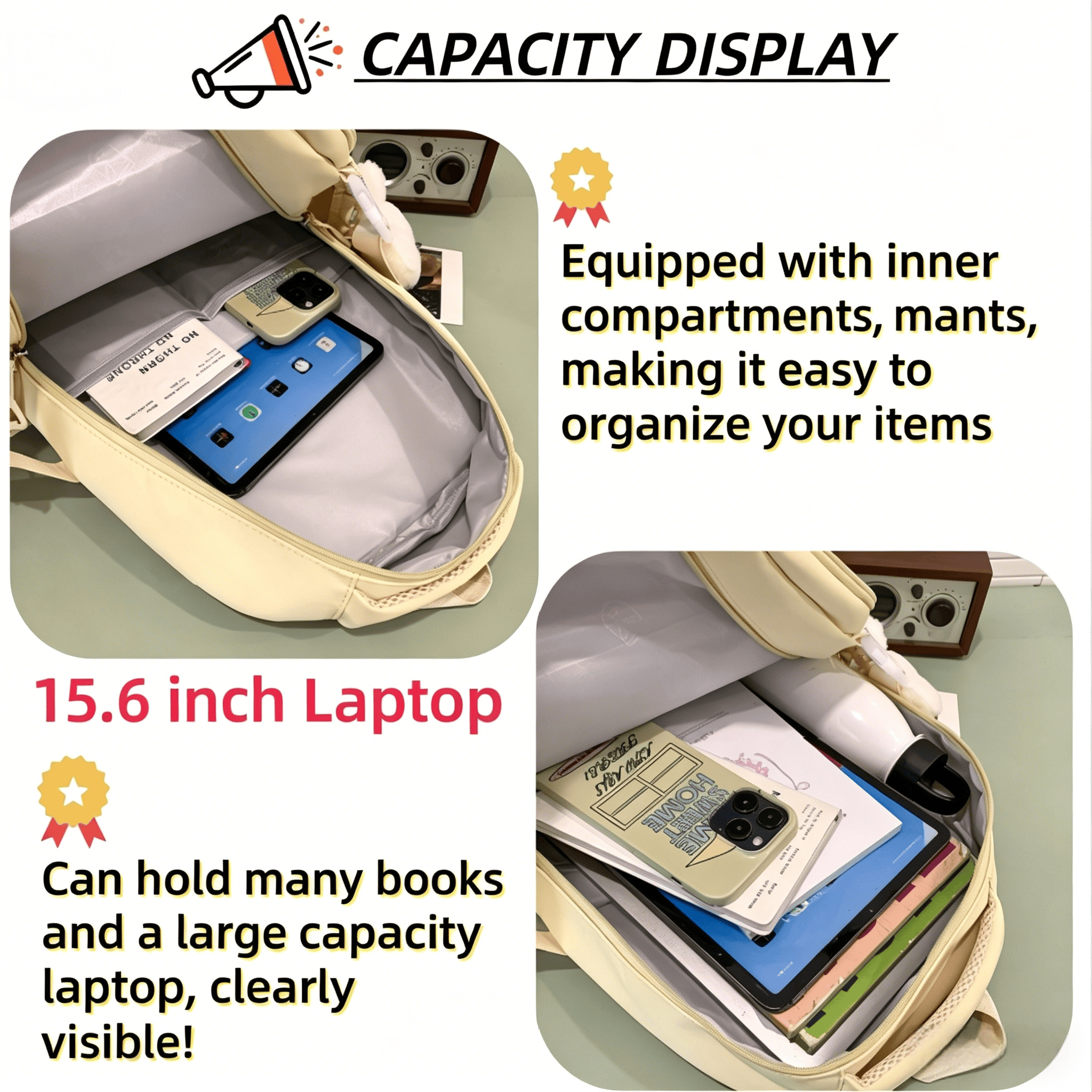 16 inches Backpack for students Cute Versatile large capacity and ...