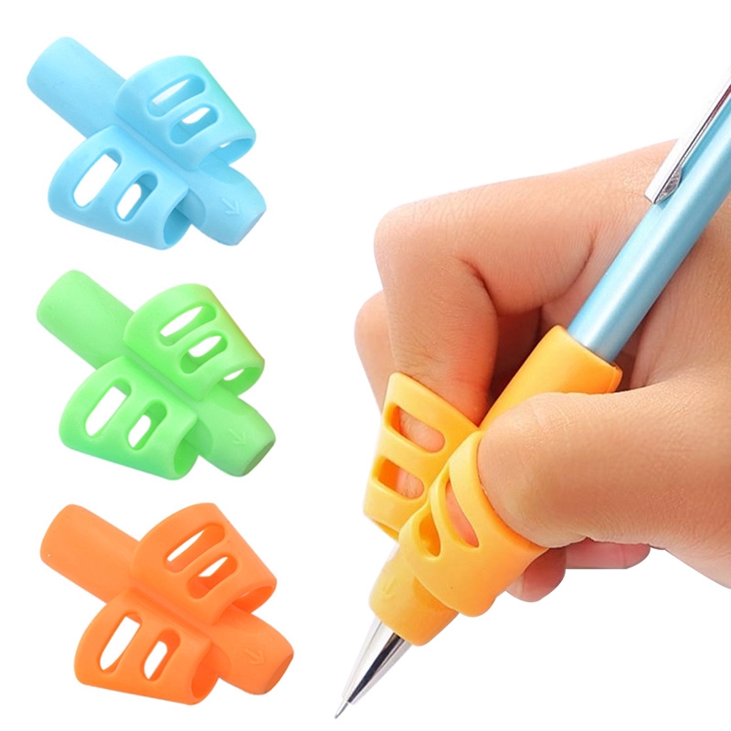 6PCS Children Writing Pencil Pan Holder Kids Learning Practise Silicone ...