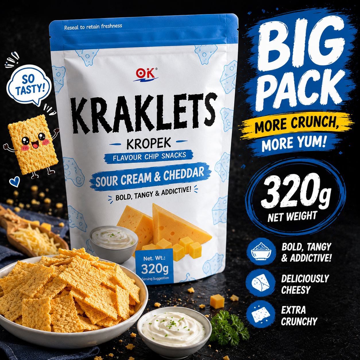 OK Kraklets Kropek 320g Flavour chip snacks | Shopee Philippines