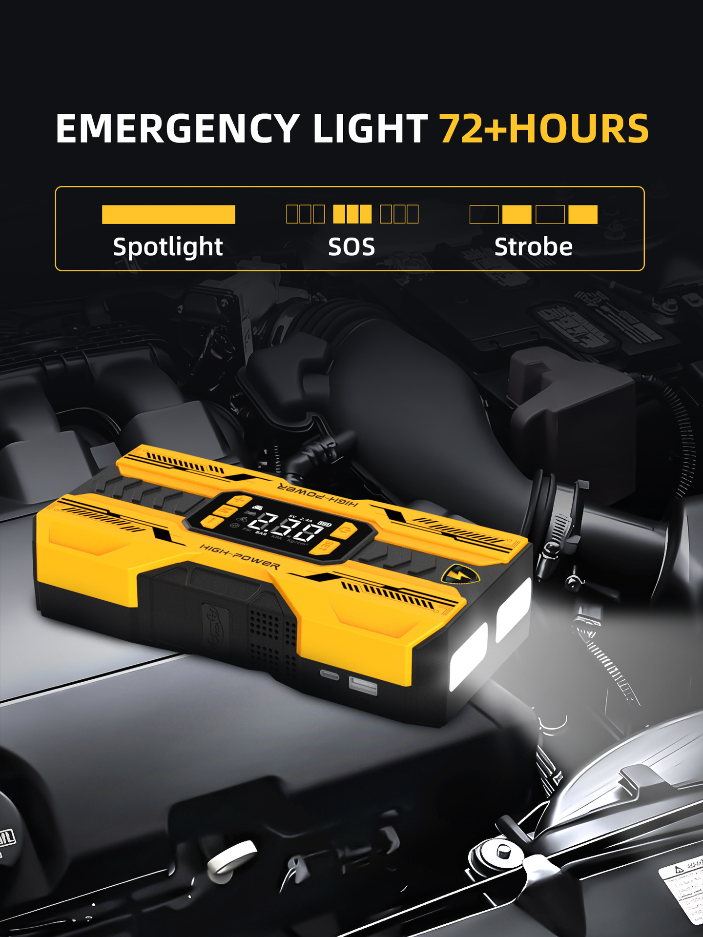 4 in 1 Car Jump Starter with air pump starter power bank car battery ...
