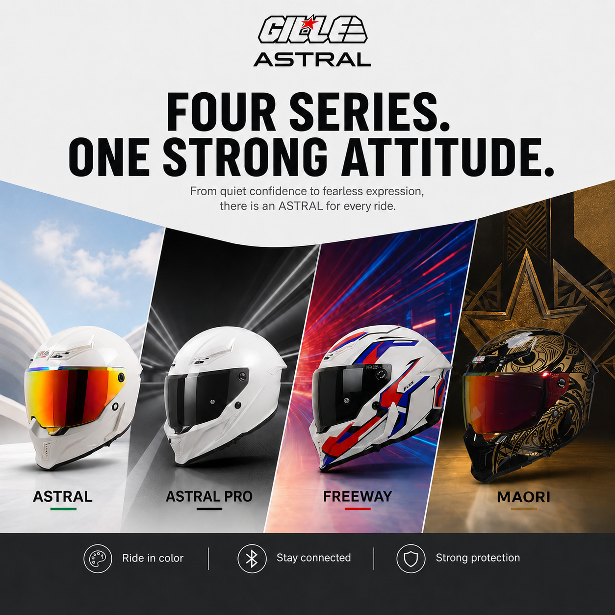 【𝑶𝑭𝑭𝑰𝑪𝑰𝑨𝑳】 GILLE ASTRAL Maori Dual Visor Helmet Full Face for ...