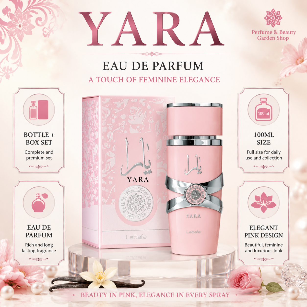 Yara Eau De Parfum 100ml Pink Floral Perfume Bottle Box Gift Set Shopee ...