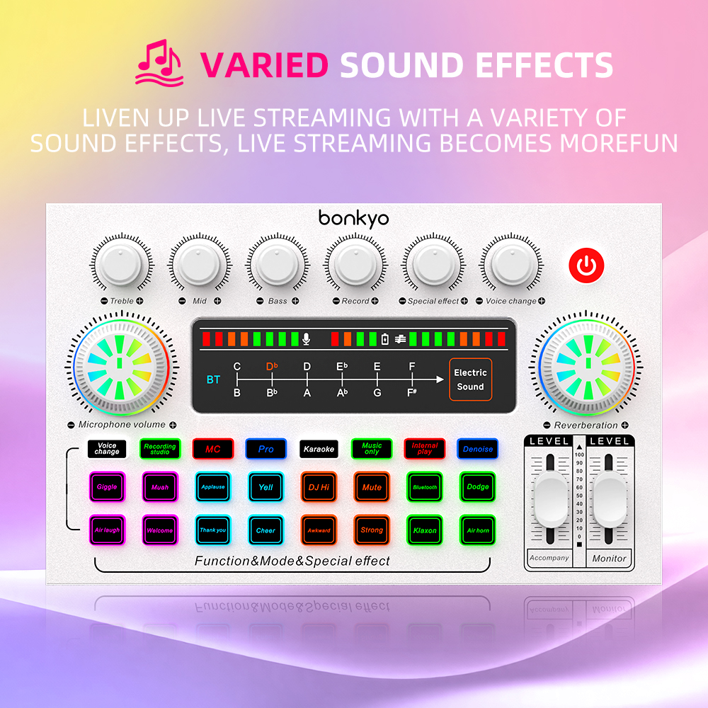 bonkyo F999Max/XM Soundcard+Wireless mic live broadcast equipment full ...