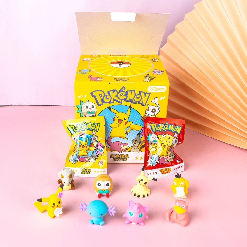 Sanrio Pokemon Blind Box Doll Eraser Cartoon Cute Capybara Kuromi ...