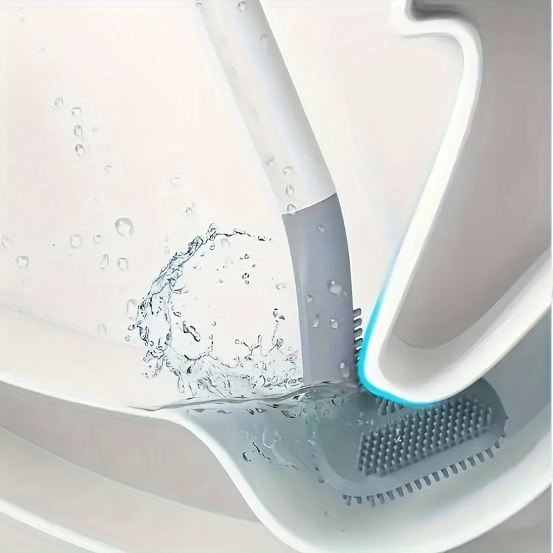 Golf Head Silicone Toilet Brush with Adhesive Hook Quick-Drying Soft ...