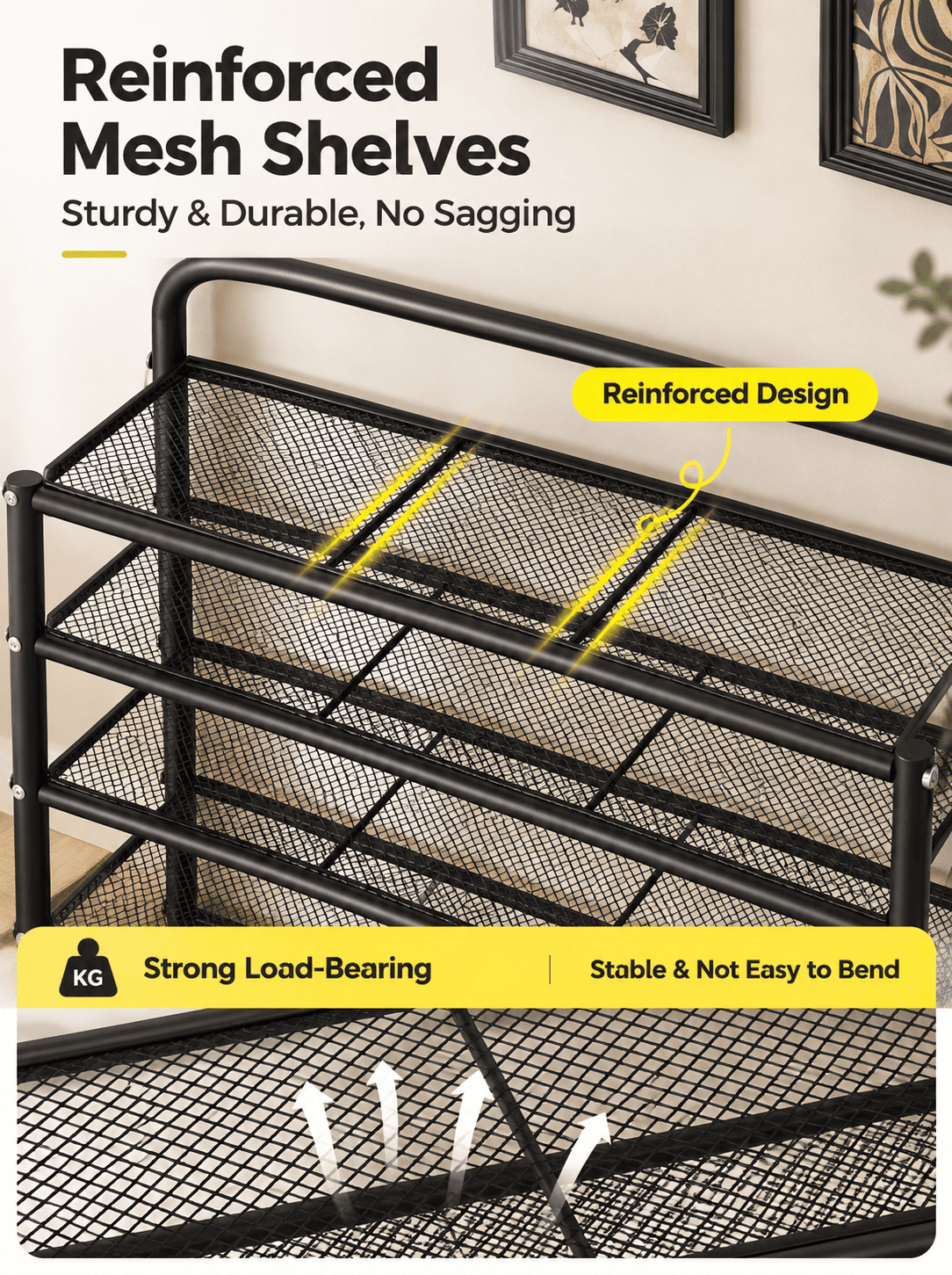 Heavy Duty 6-Tier Shoe Rack Foldable Metal Shoe Organizer Shelf with ...