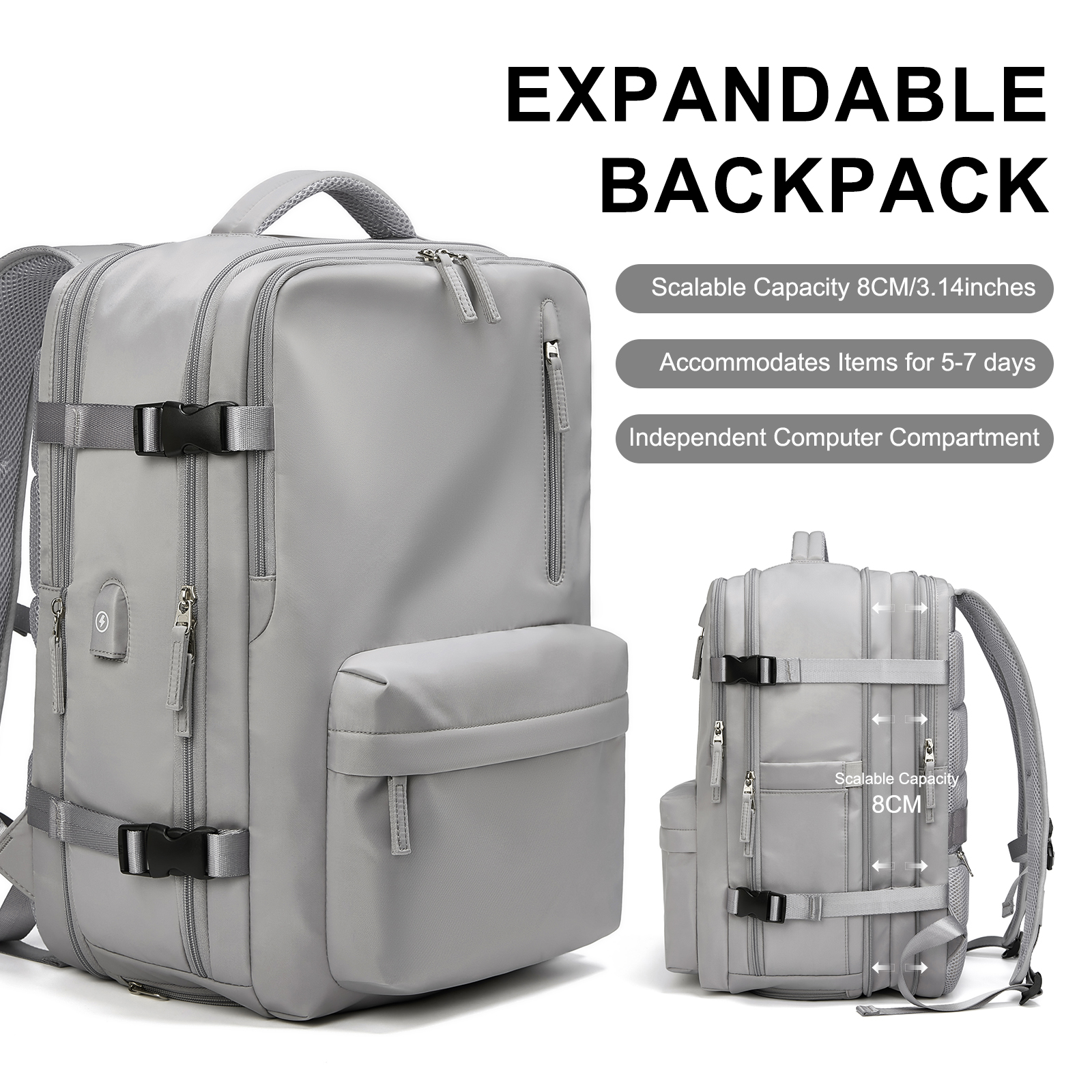 SEA CHOICE 24/28in Hard Shell PC Luggage + 16