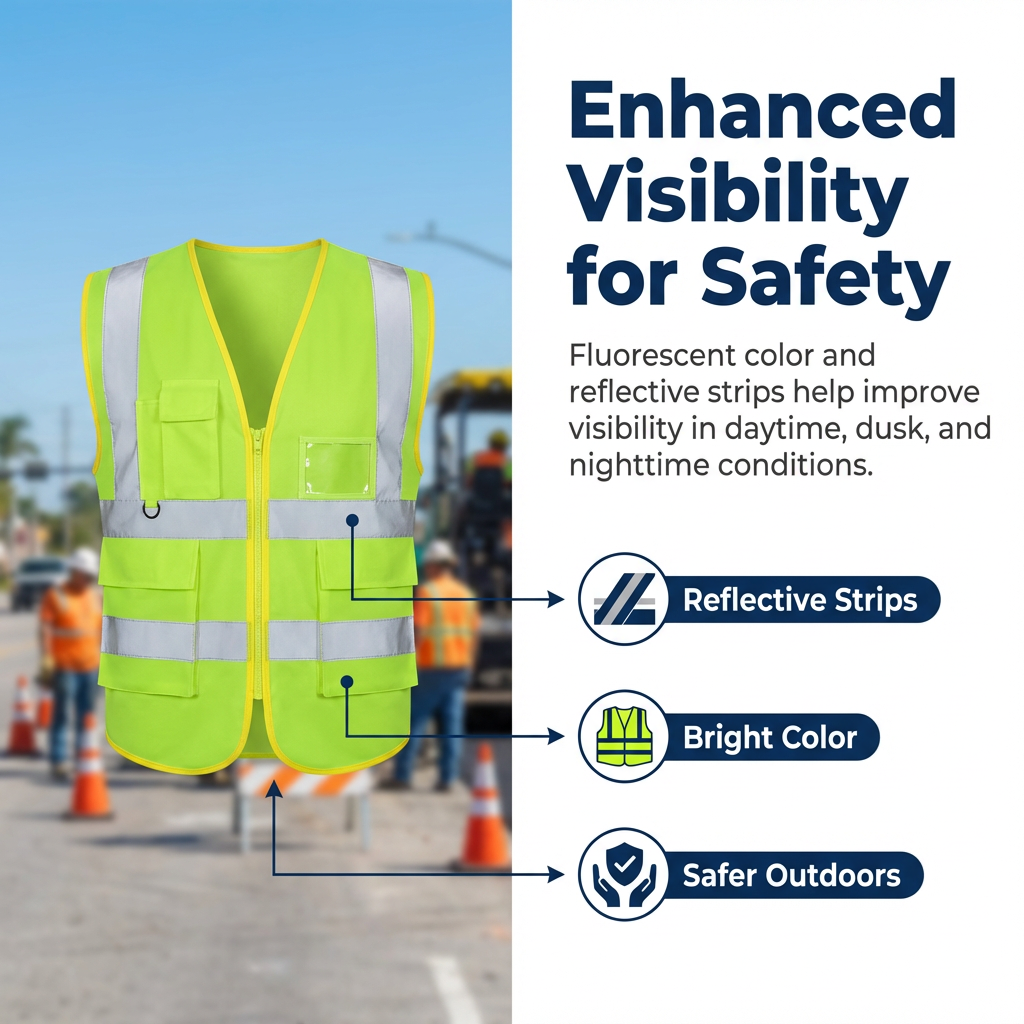 ComfortWave Lightweight Reflective Vest High Visibility Night Safety ...