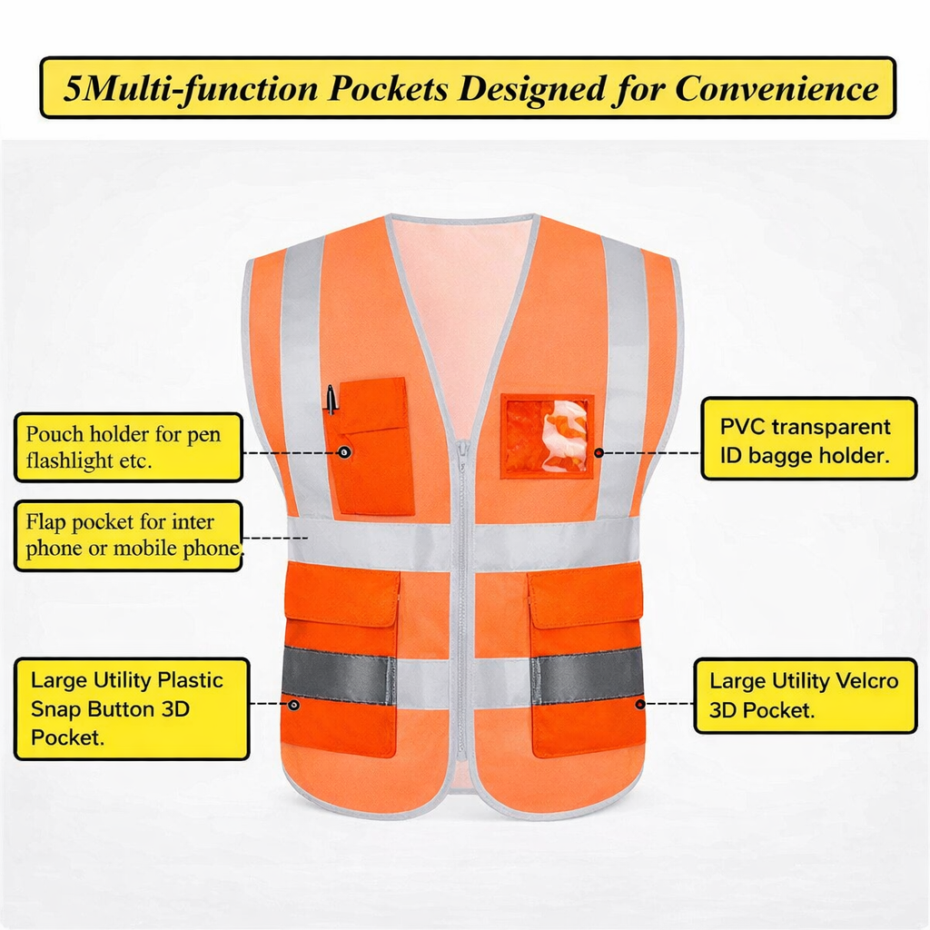 ComfortWave Lightweight Reflective Vest High Visibility Night Safety ...