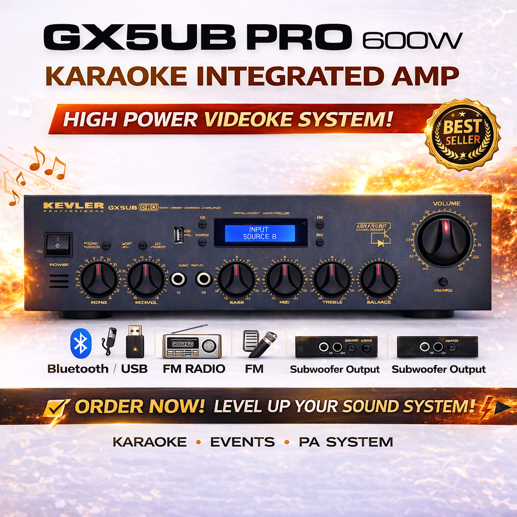Kevler GX-5UB PRO 600W X 2 High Power Videoke Amplifier with USB ...