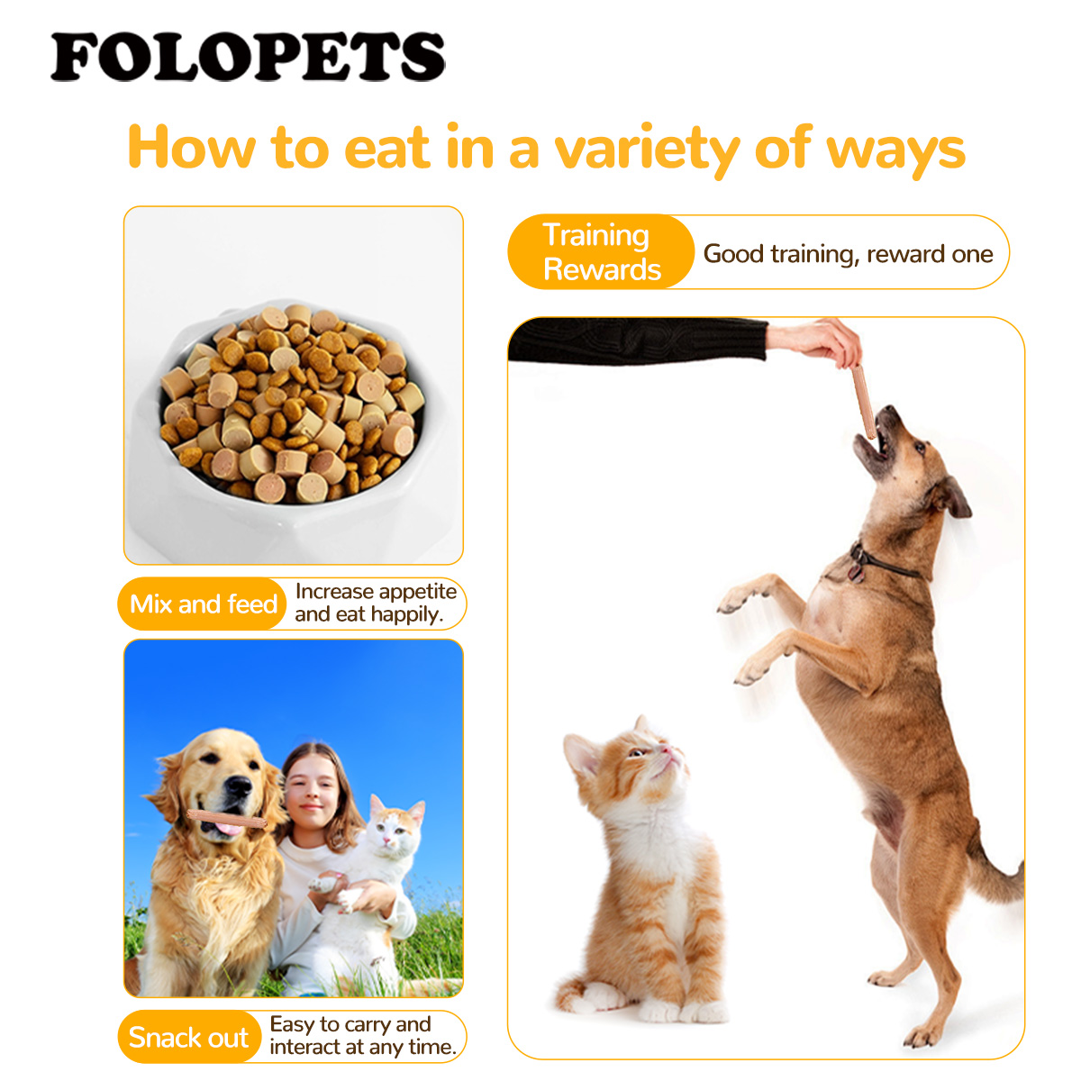 FOLOPETS 150/90/30pcs Pet Sausage Dog Cat Sausage Pet Snack Dog ...