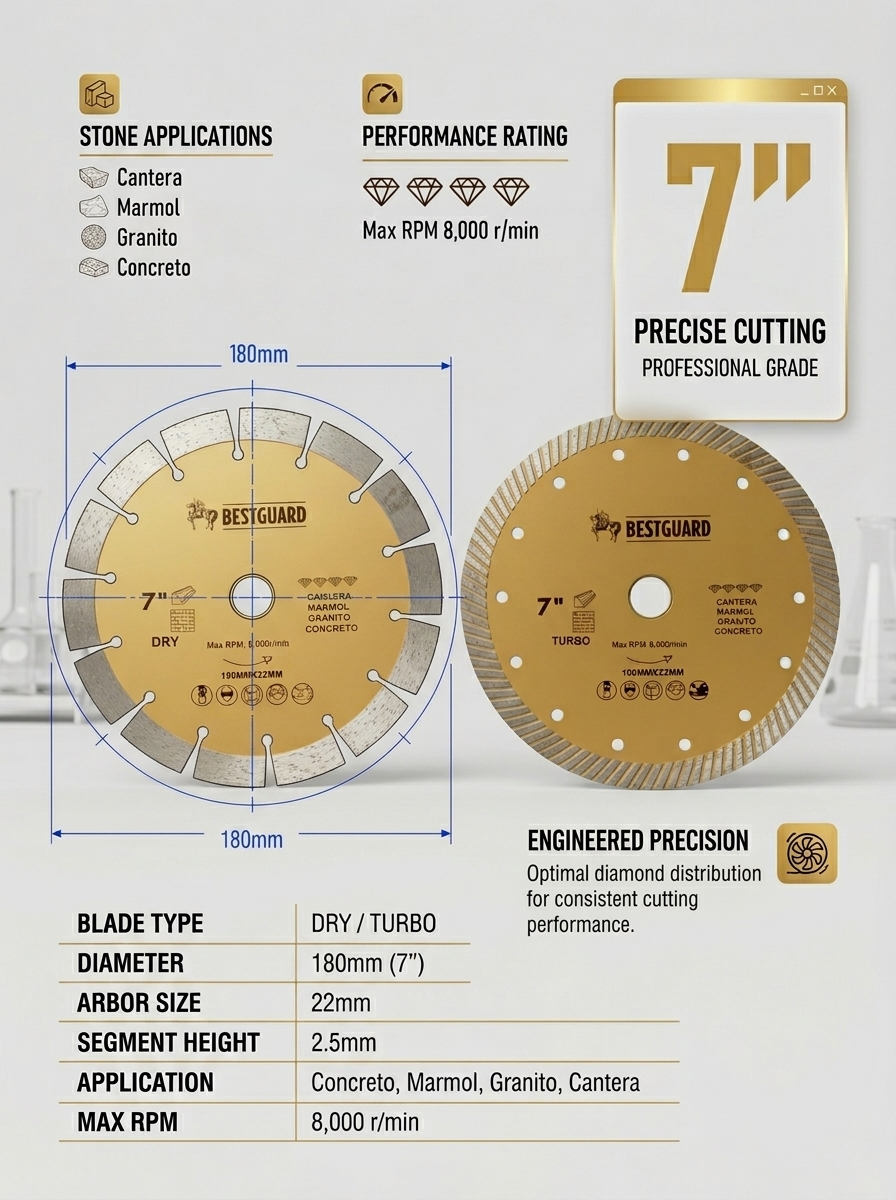 Bestguard Clearance Sale 7 Inch 180mm Diamond Saw Blade Turbo Cutting ...