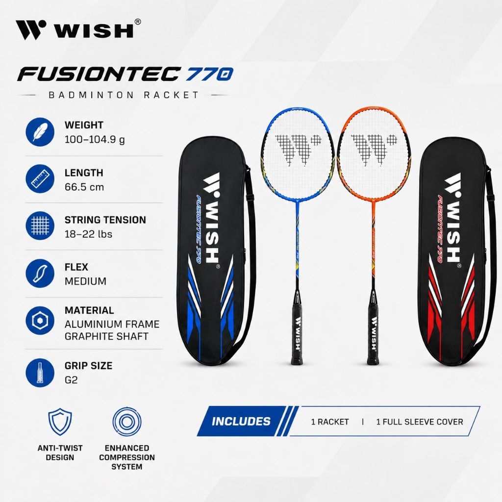 Wish 770 Fusiontec Single Badminton Racket | Shopee Philippines